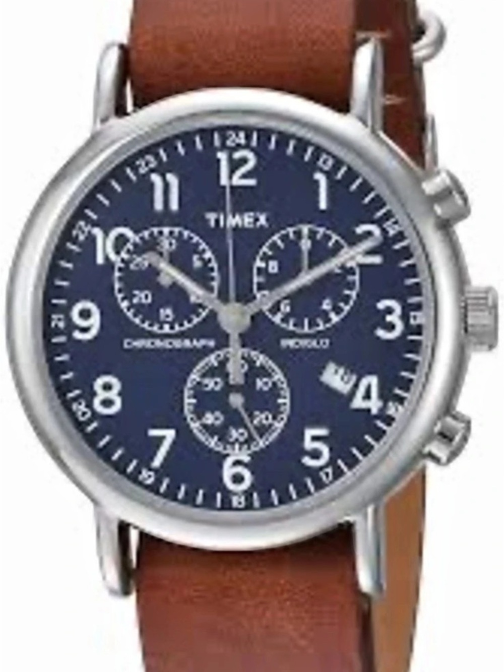 Timex Weekender Chronograph Watch in Blue & Brown Like New